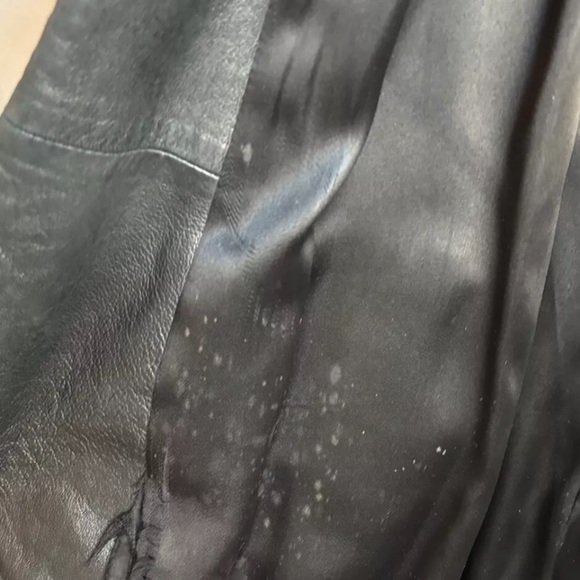 Mens Overland Sheepskin Green Moto Leather Bomber Jacket Size 40 - Picture 12 of 15